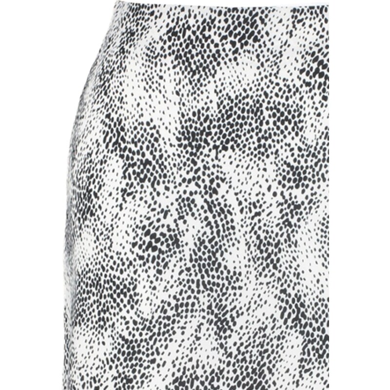 Trendyol Knitted Black Midi Skirt With Ruffles and Animal Patterns