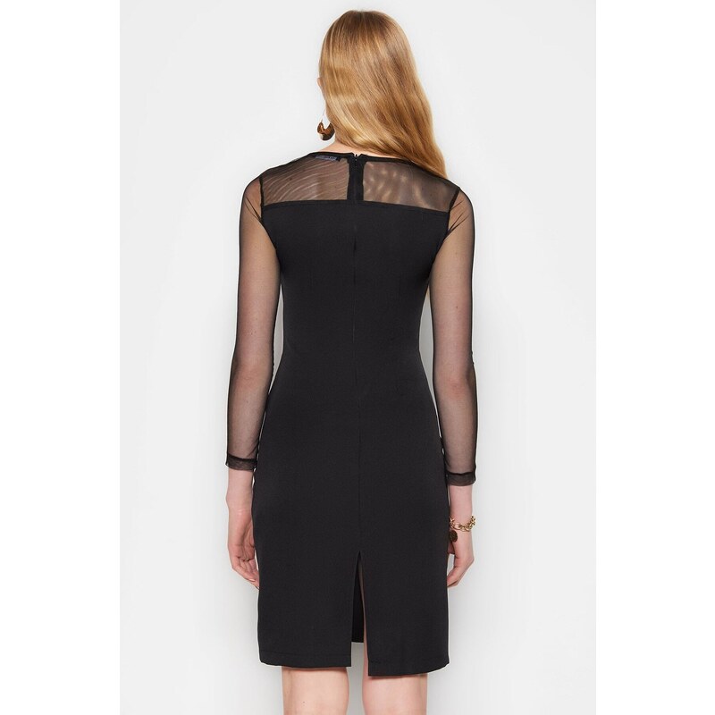 Trendyol Black Bodysuit Mini Woven Woven Dress