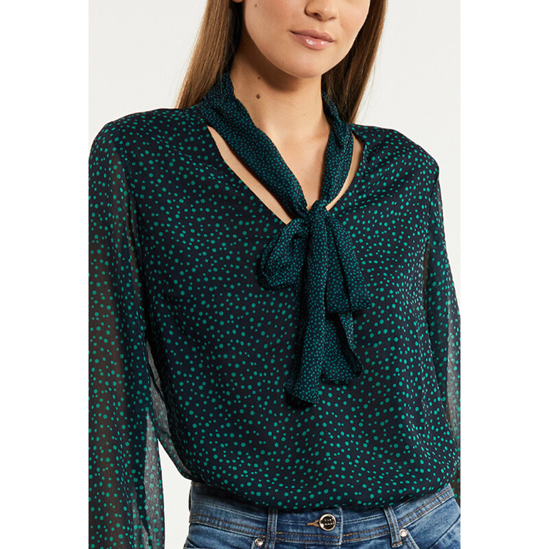 MONNARI Woman's Blouses Polka Dot Blouse With Binding