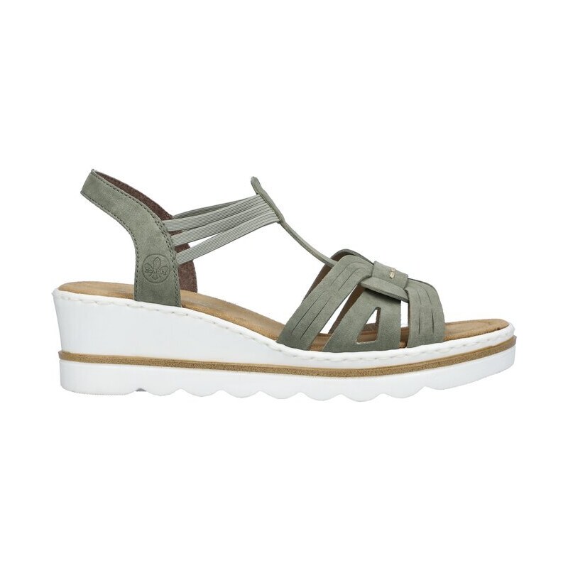 Efektní a pohodlné sandály Rieker 67459-52 zelená