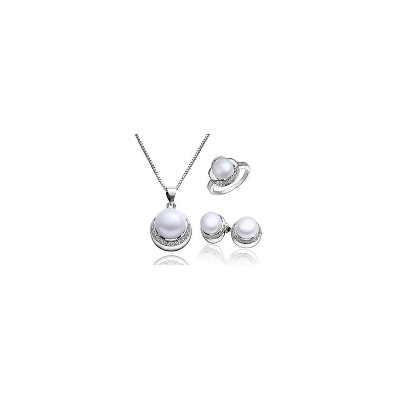 LightInTheBox Pretty Cuprum With Cubic Zirconia / Pearl Women's Jewelry Set Including Necklace,Earrings,Ring