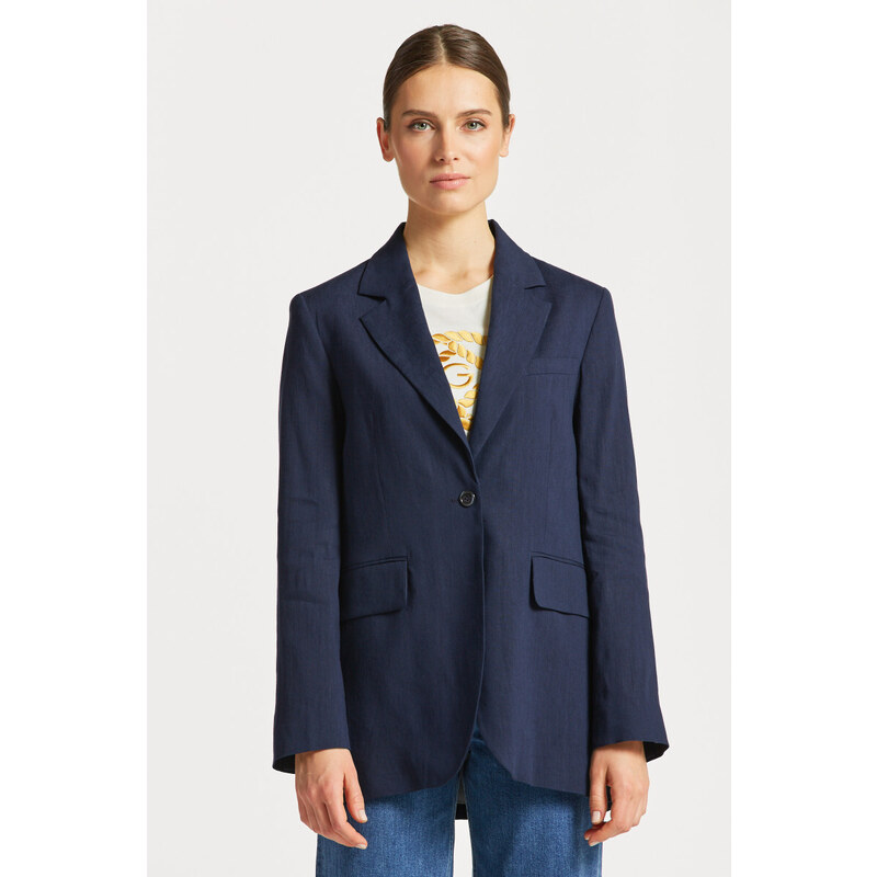 SAKO GANT REG STRETCH LINEN BLAZER modrá 42