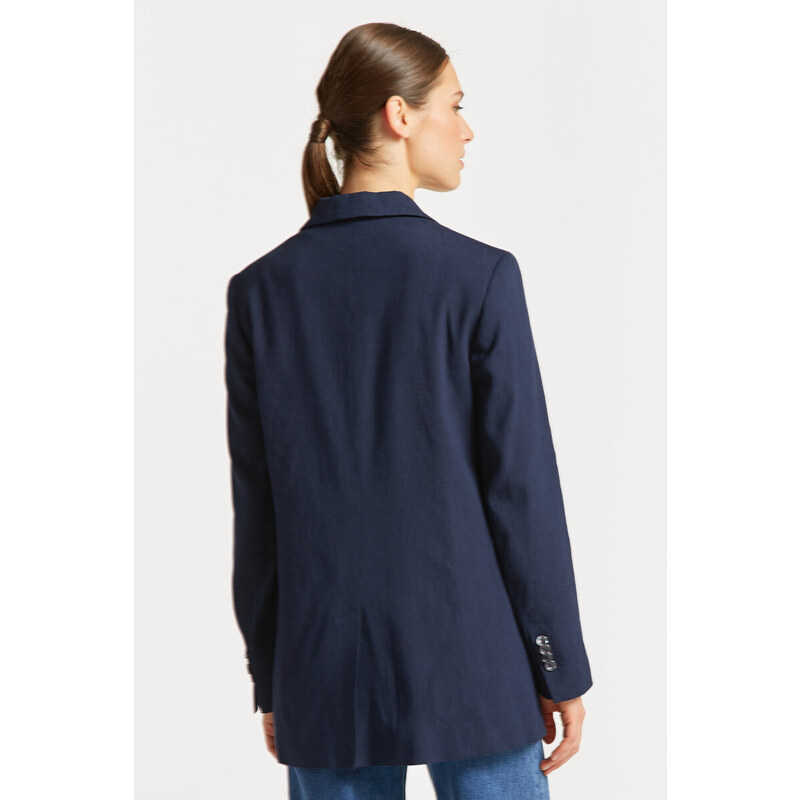 SAKO GANT REG STRETCH LINEN BLAZER modrá 42