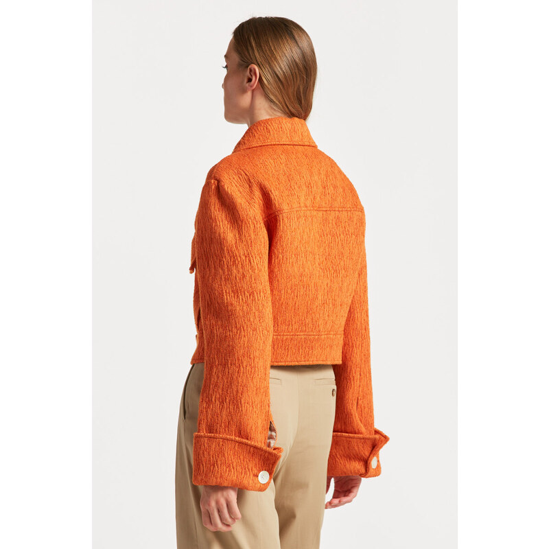 BUNDA GANT CROPPED BOUCLE JACKET oranžová M