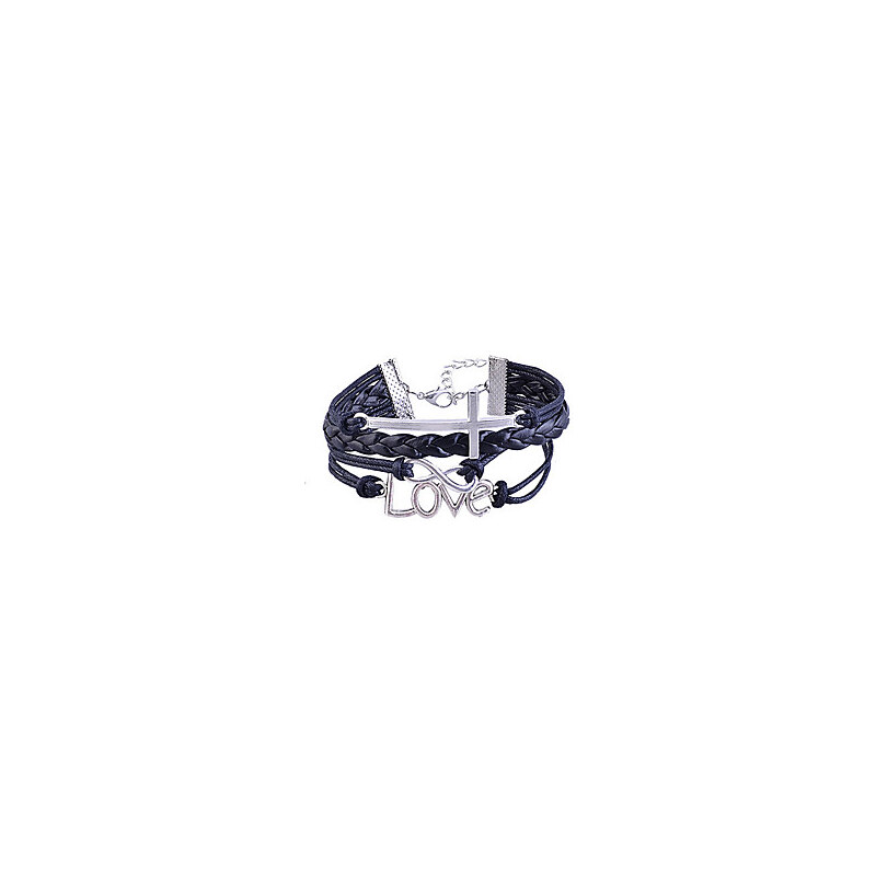 LightInTheBox Handmade Braided Alloy Cross Infinity Symbol Love Charm Bracelet
