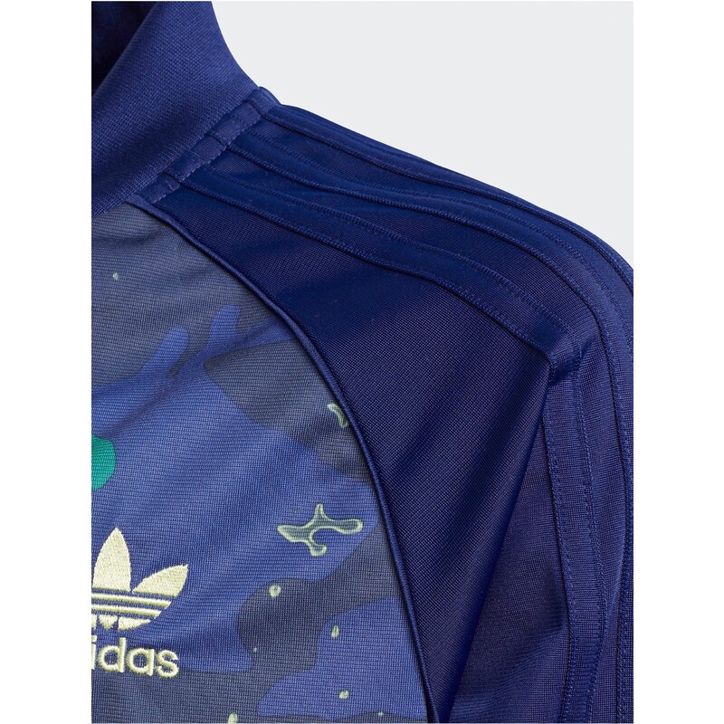 Zeleno-modrá holčičí vzorovaná bunda adidas Originals SST Top - unisex