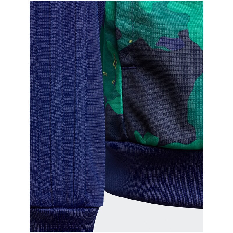 Zeleno-modrá holčičí vzorovaná bunda adidas Originals SST Top - unisex