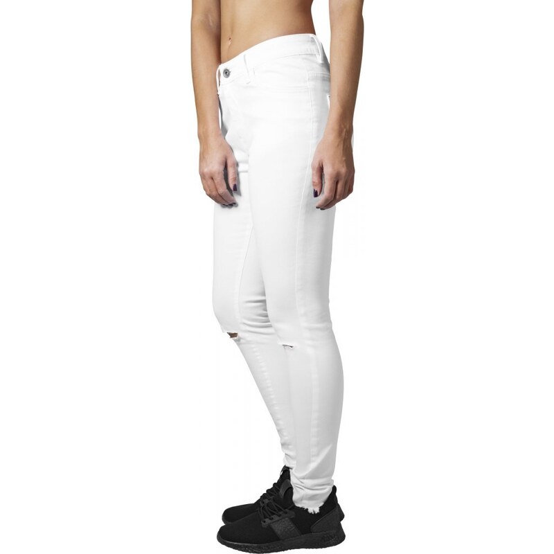 URBAN CLASSICS Ladies Cut Knee Pants - white