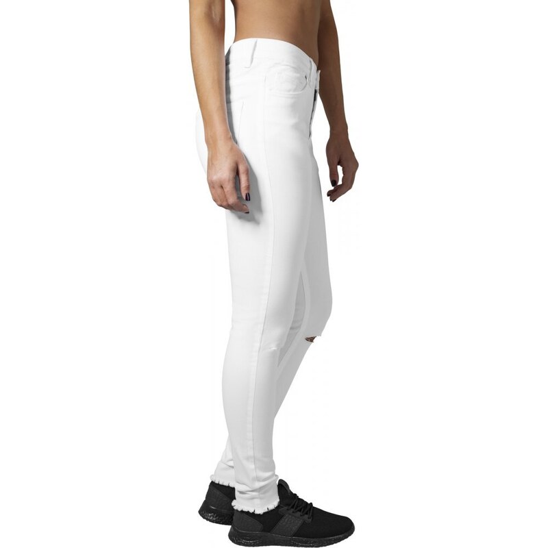 URBAN CLASSICS Ladies Cut Knee Pants - white