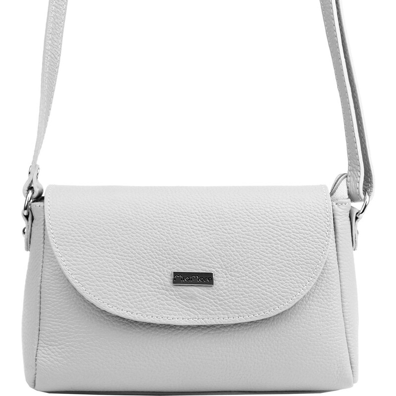 Kožená crossbody kabelka MiaMore 01-018 šedá