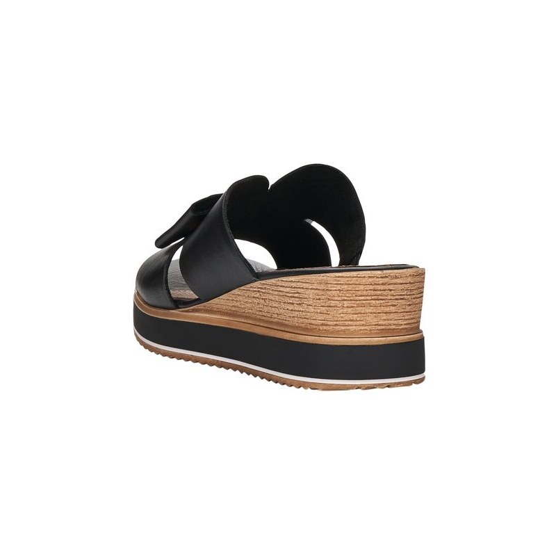 Nazouvací pantofle s mašlí Remonte D6456-00 černá