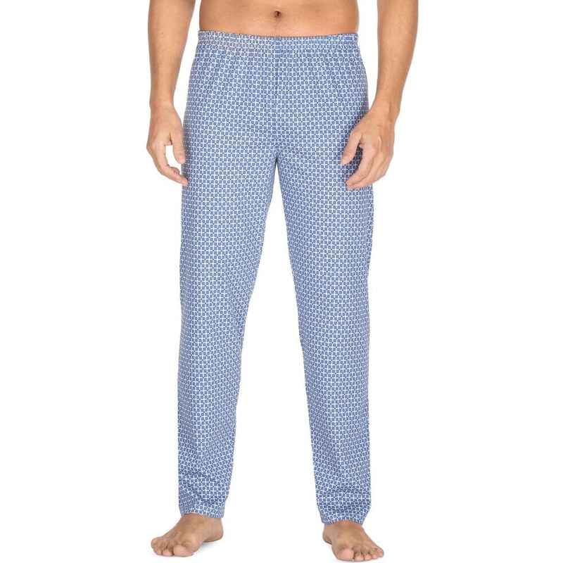 Regina Pánské pyžamové kalhoty Robert modré kostkované