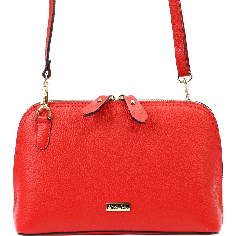 Kožená crossbody kabelka MiaMore 01-043 červená