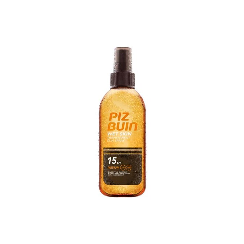 Piz Buin Transparentní sluneční sprej na vlhkou pokožku Wet Skin SPF 15 (Transparent Sun Spray) 150 ml
