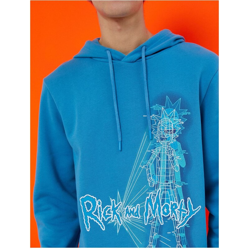 Koton Rick And Morty Sweatshirt Raised Licensed Printed