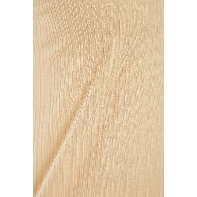 Trendyol Beige Ribbed Sleeveless Knitted Dress