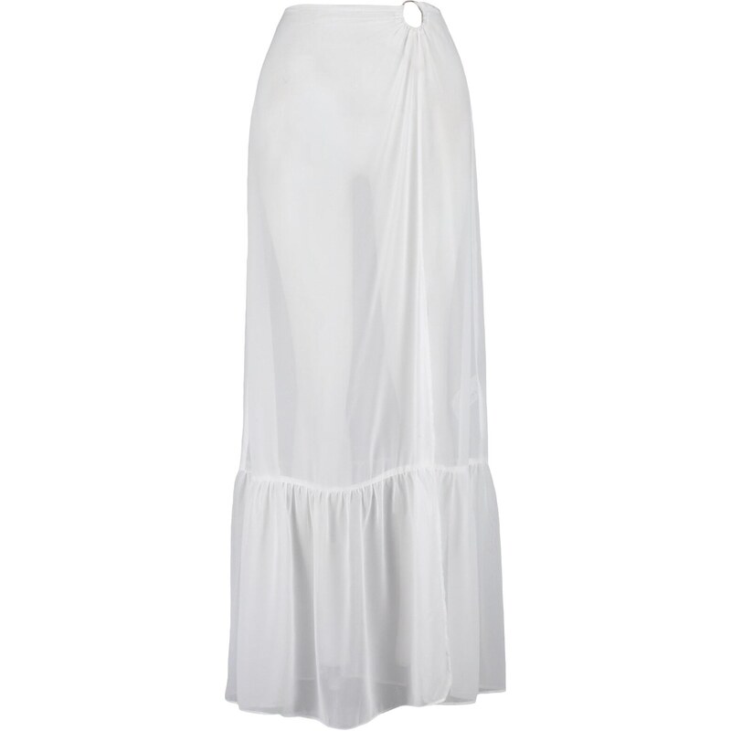 Trendyol White Maxi Knitted Skirt With Accessories