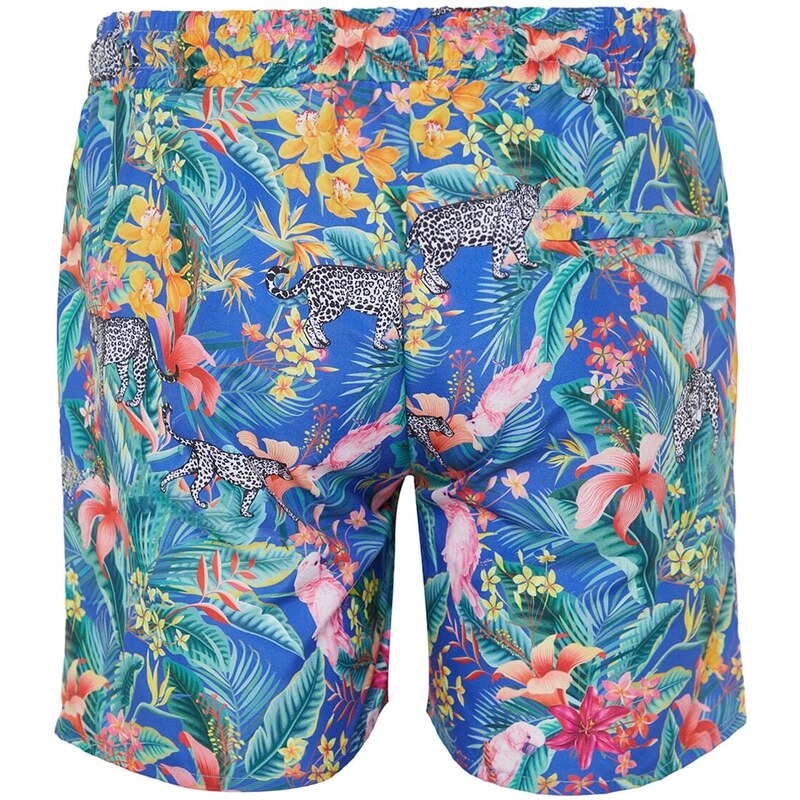 Trendyol Navy Blue Men's Standard Size Floral Print Swimwear Marine Shorts