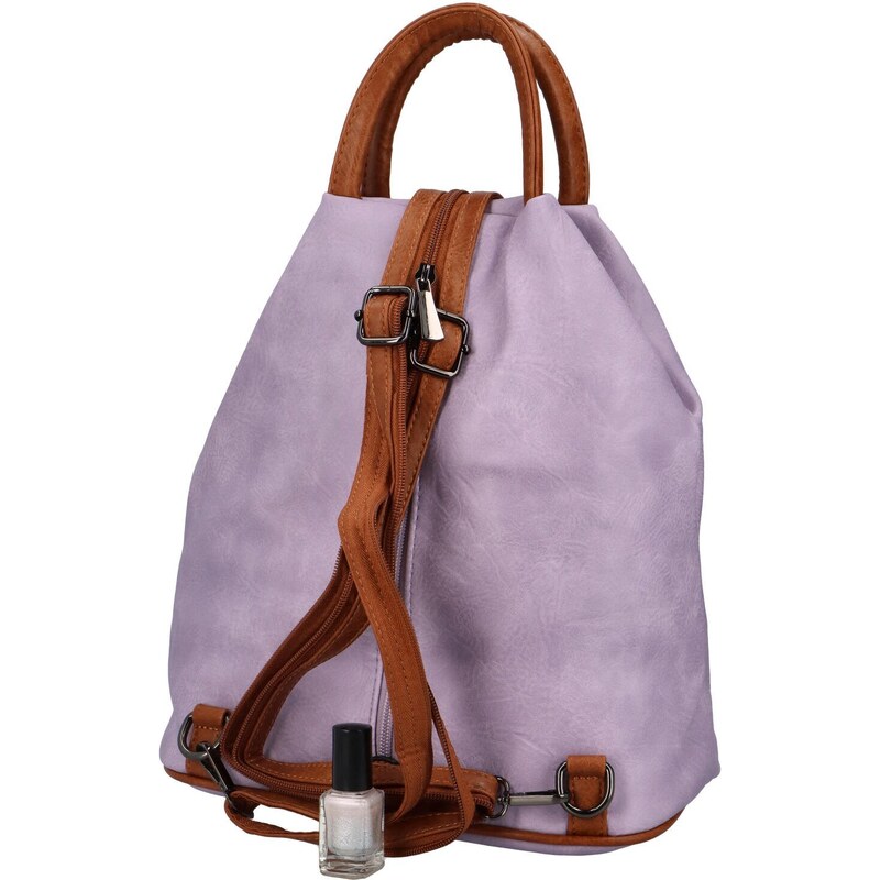 JGL Dámský koženkový batůžek s asymetrickými kapsami Novala, fialová