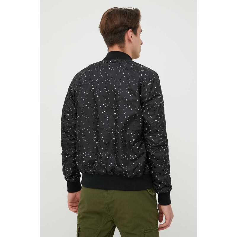 Oboustranná dětská bomber bunda Alpha Industries pánská, černá barva, přechodná, 186101.03-Black