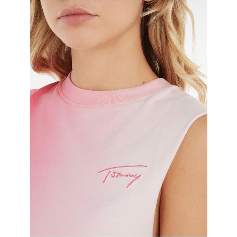 Tommy Hilfiger Růžový dámský crop top Tommy Jeans - Dámské