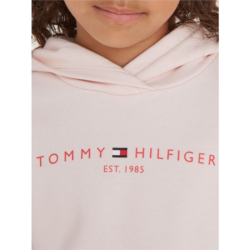 Světle růžová holčičí mikina s kapucí Tommy Hilfiger - Holky