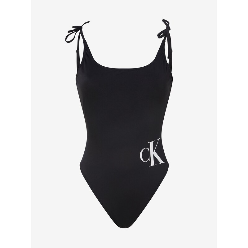 Calvin Klein Sada dámských jednodílných plavek, čelenky a ručníku v černé barvě Ca - Dámské