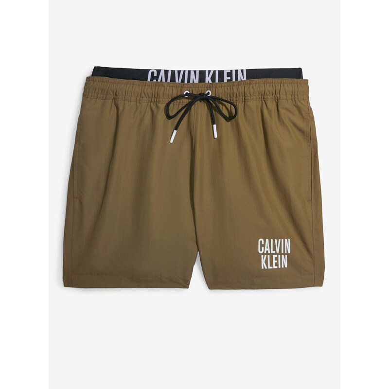 Khaki pánské plavky Calvin Klein Underwear - Pánské