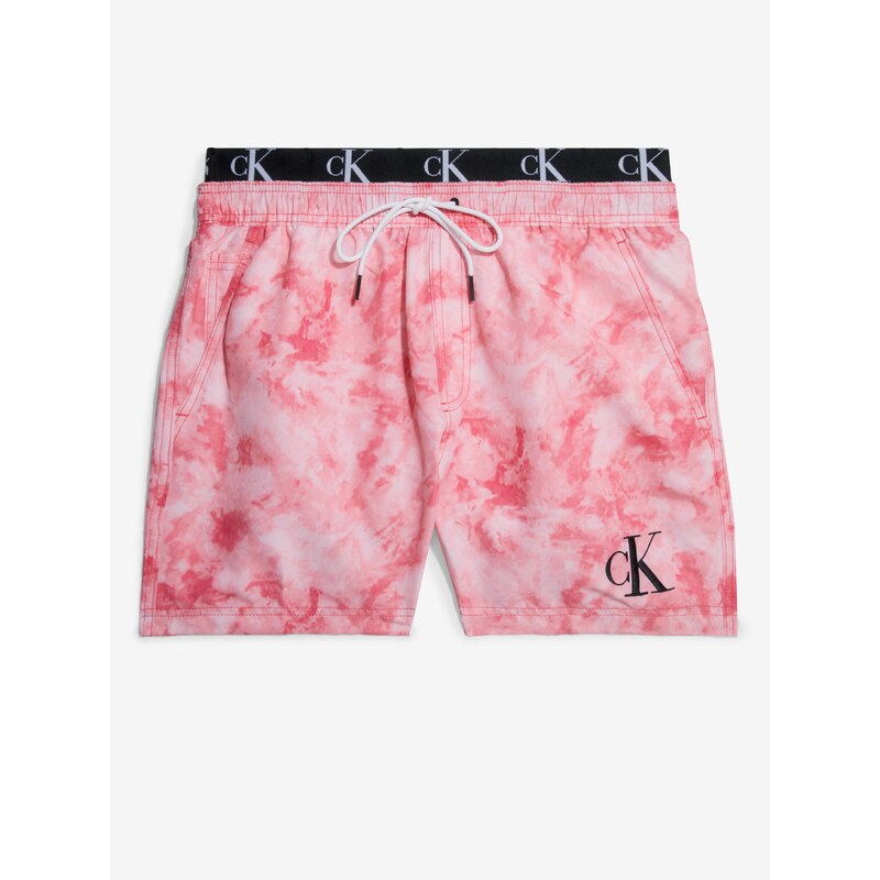 Růžové batikované pánské plavky Calvin Klein Underwear - Pánské
