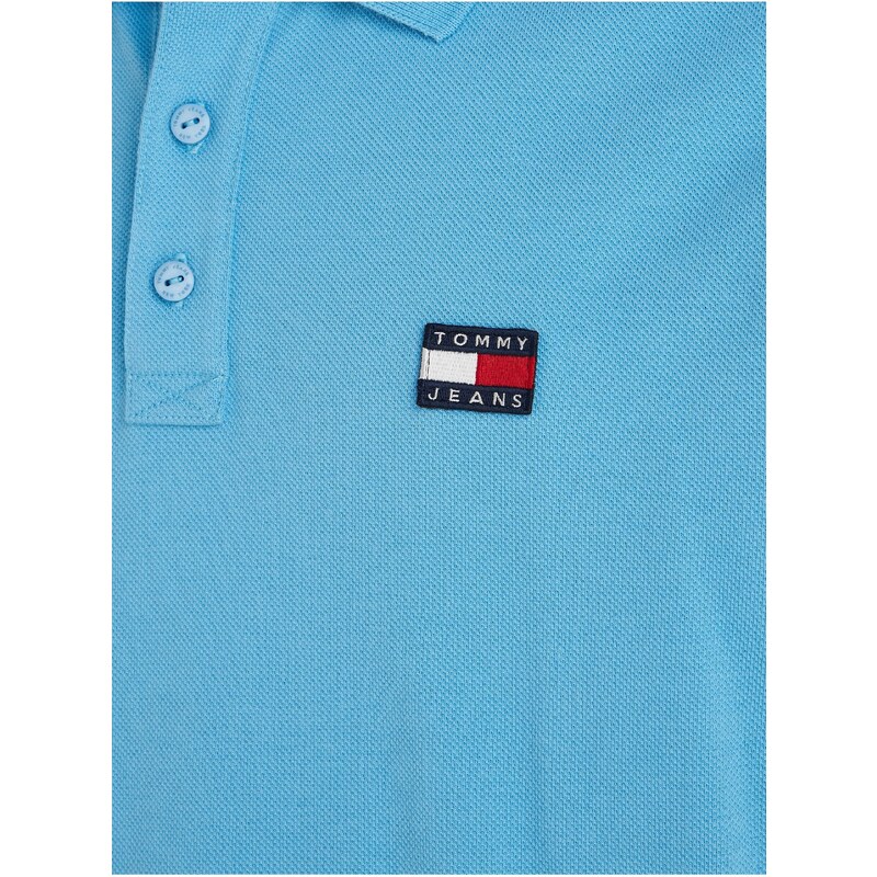 Tommy Hilfiger Světle modré pánské polo tričko Tommy Jeans Badge Polo - Pánské