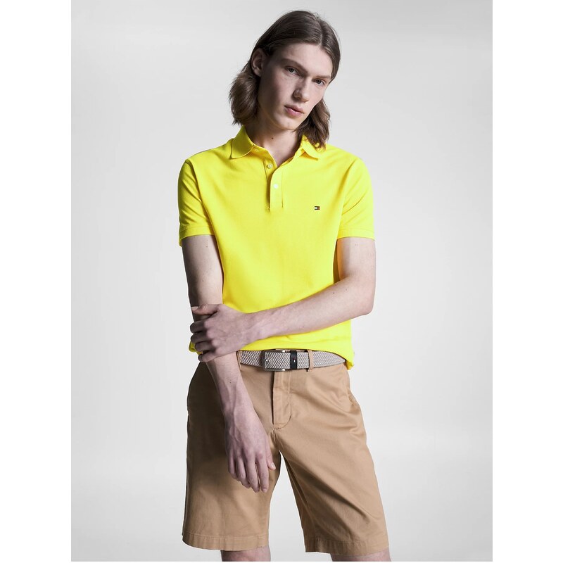 Žluté pánské polo tričko Tommy Hilfiger 1985 Slim Polo - Pánské