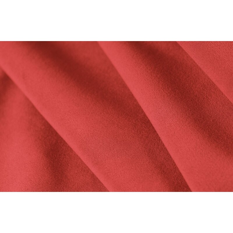 Červená sametová rohová pohovka MICADONI Kendal 332 cm, pravá