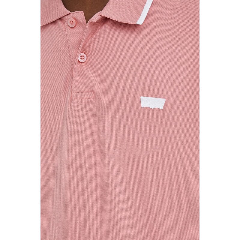 Polo tričko Levi's růžová barva, s aplikací
