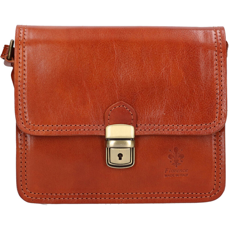 Dámská crossbody kožená kabelka Italia Felicia - koňak 115018500