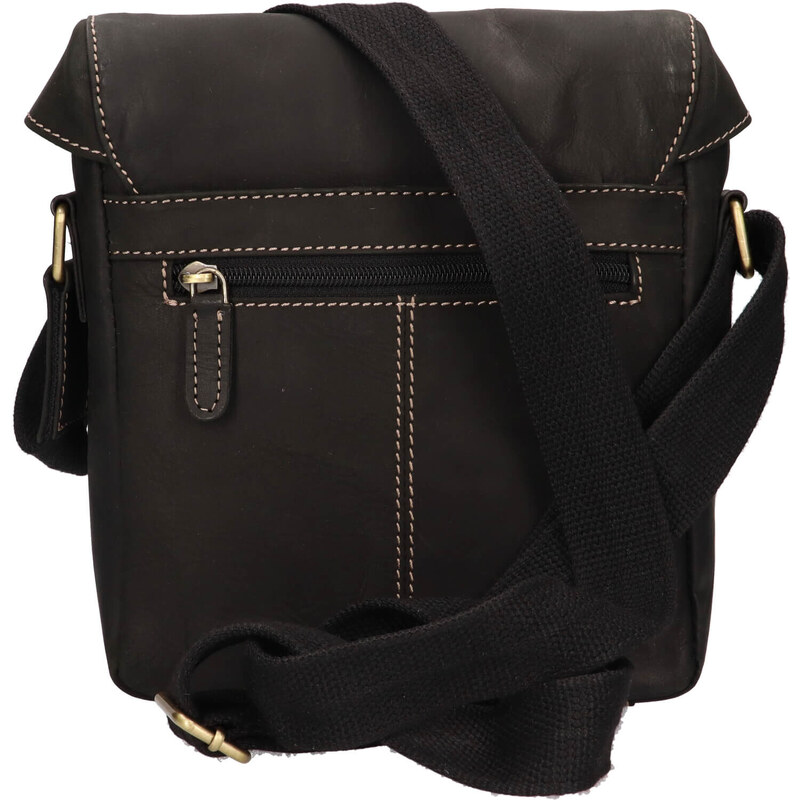Pánská kožená taška přes rameno HGL Ikar - černá
