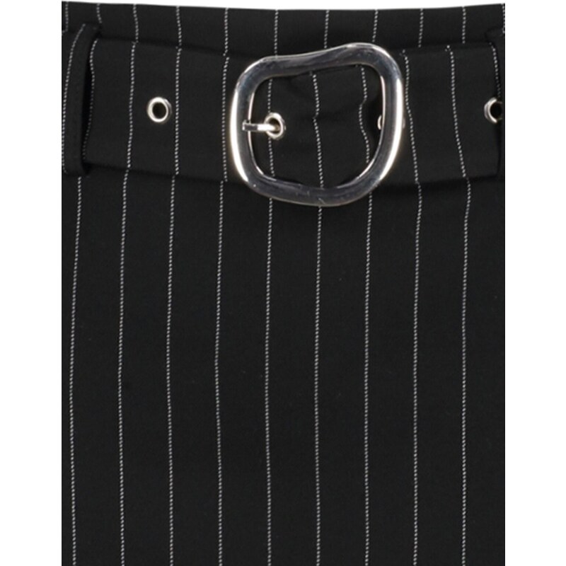 Trendyol Weave Sparkly Striped Skirt With Black Belt