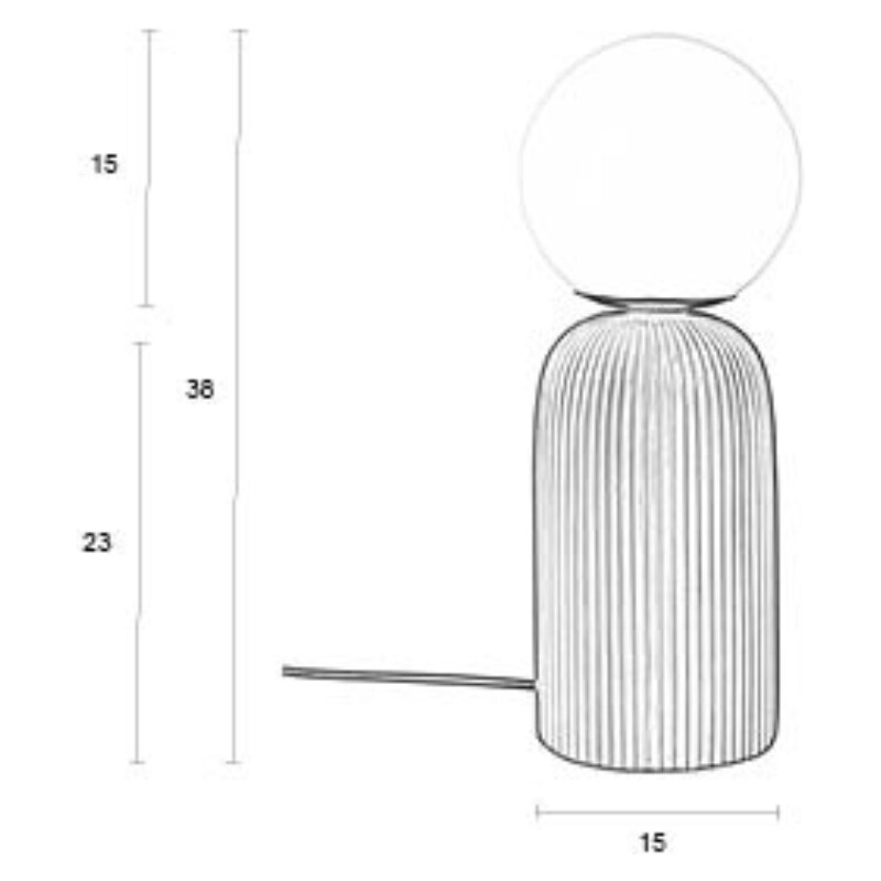 Bílá skleněná stolní lampa ZUIVER DASH s modrou keramickou podstavou