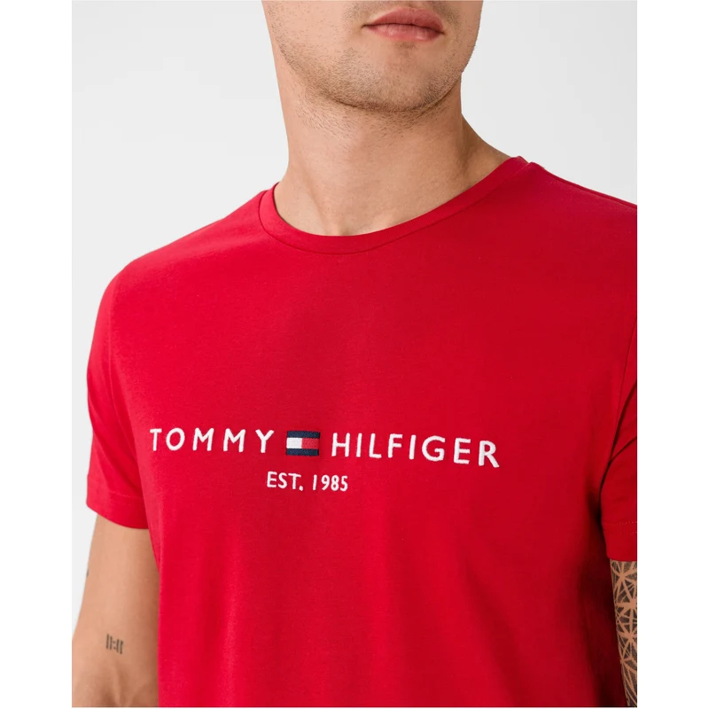 Červené pánské tričko Tommy Hilfiger - GLAMI.cz