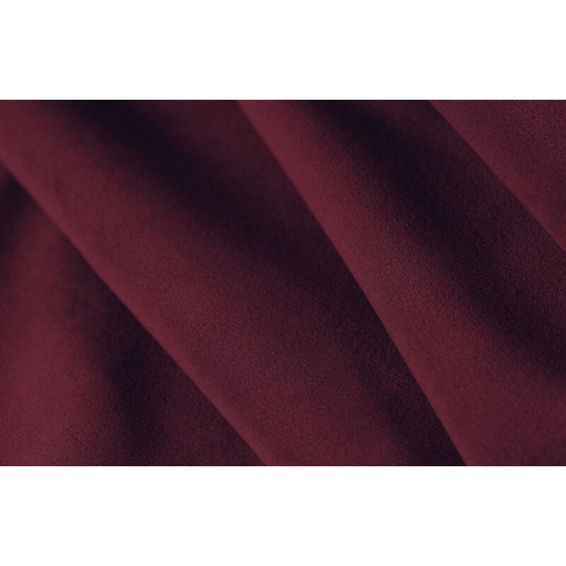 Bordově červená sametová rohová pohovka MICADONI Kendal 256 cm, levá