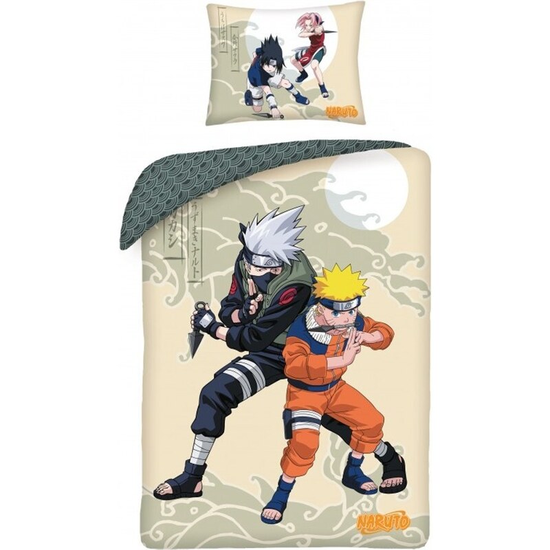 Halantex Bavlněné ložní povlečení Naruto a Kakashi - 100% bavlna - 70 x 90 cm + 140 x 200 cm