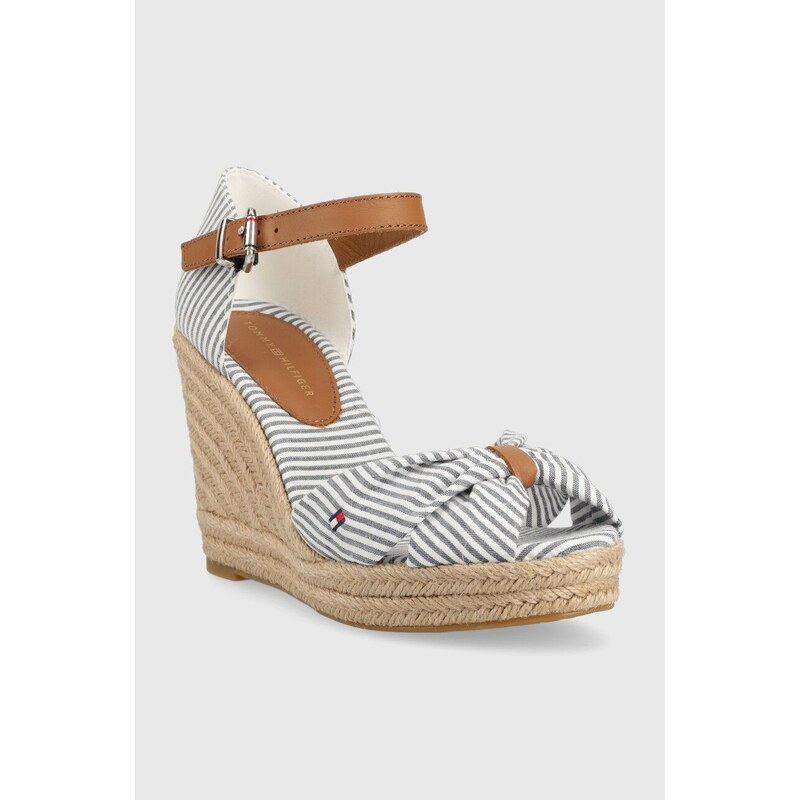 Sandály Tommy Hilfiger BASIC SEERSUCKER HIGH WEDGE dámské, na klínku, FW0FW07160