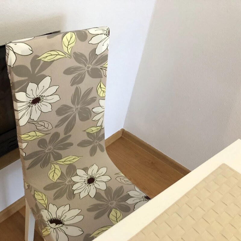 Potah na židli - šedé květy