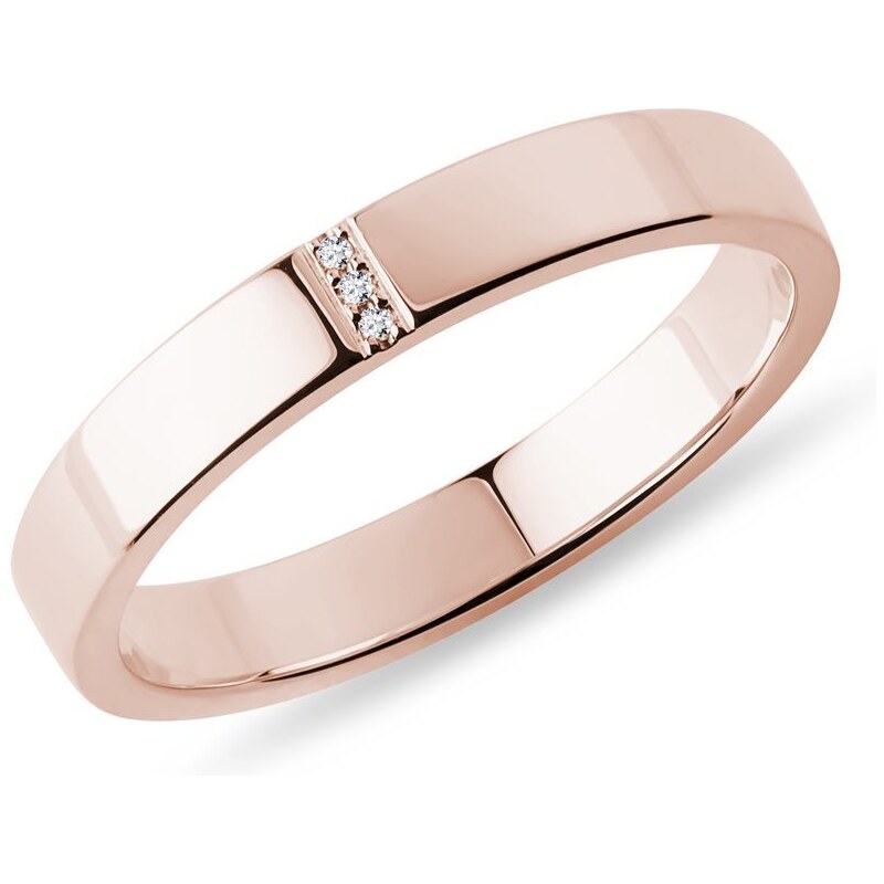 Snubní prstýnek z růžového zlata s diamanty KLENOTA X0896134L30