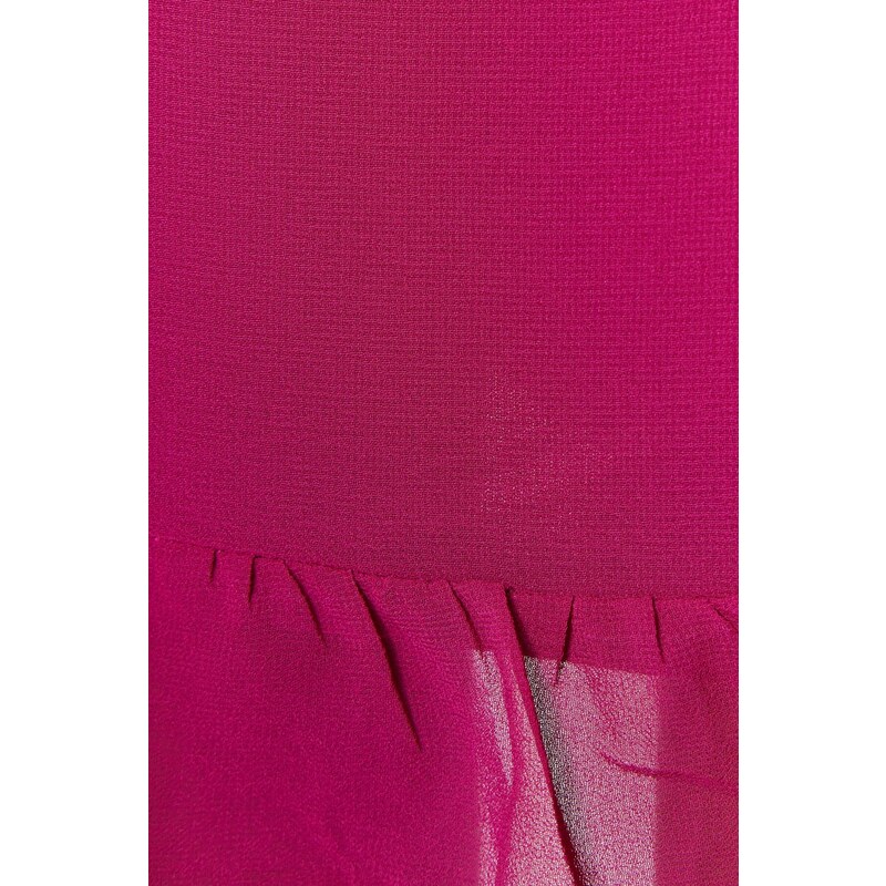 Trendyol Damson Mini tkané lemované květinový límec Detailní tkané šaty