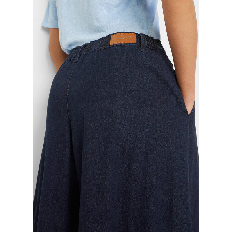 bonprix Kalhotová džínová sukně Modrá