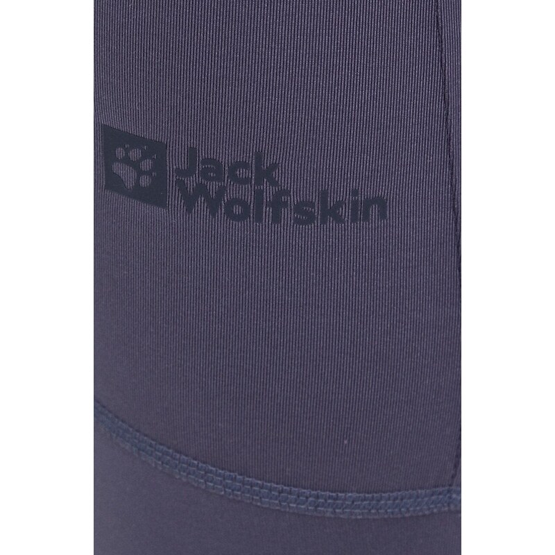 Sportovní legíny Jack Wolfskin Berntal Tights dámské, fialová barva, hladké