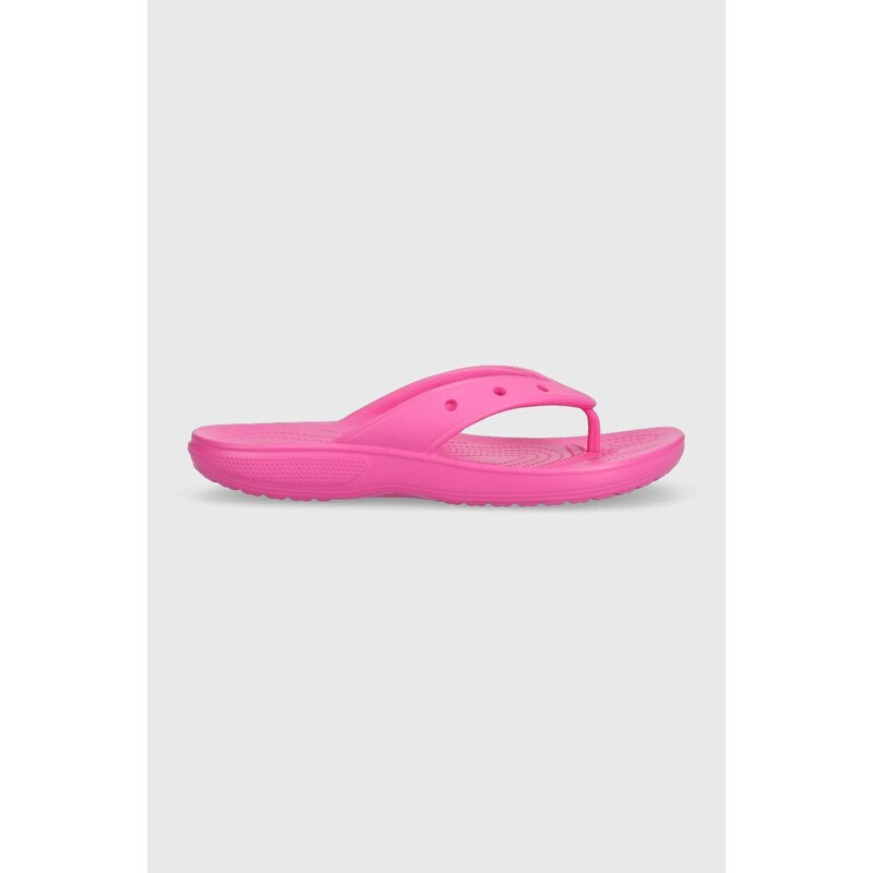 Žabky Crocs Classic Flip dámské, růžová barva, na plochém podpatku, 207713, 207713.6UB-6UB