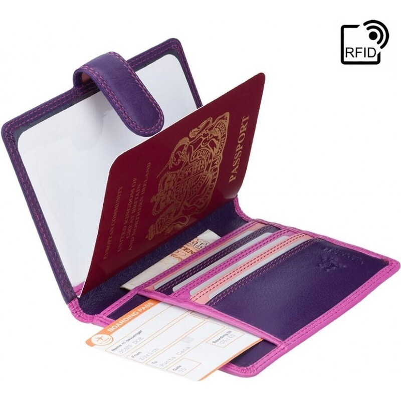 Visconti barevné cestovní pouzdro na pas s RFID