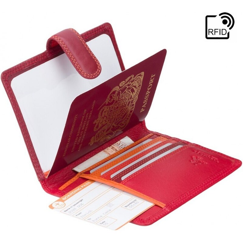 Visconti barevné cestovní pouzdro na pas s RFID