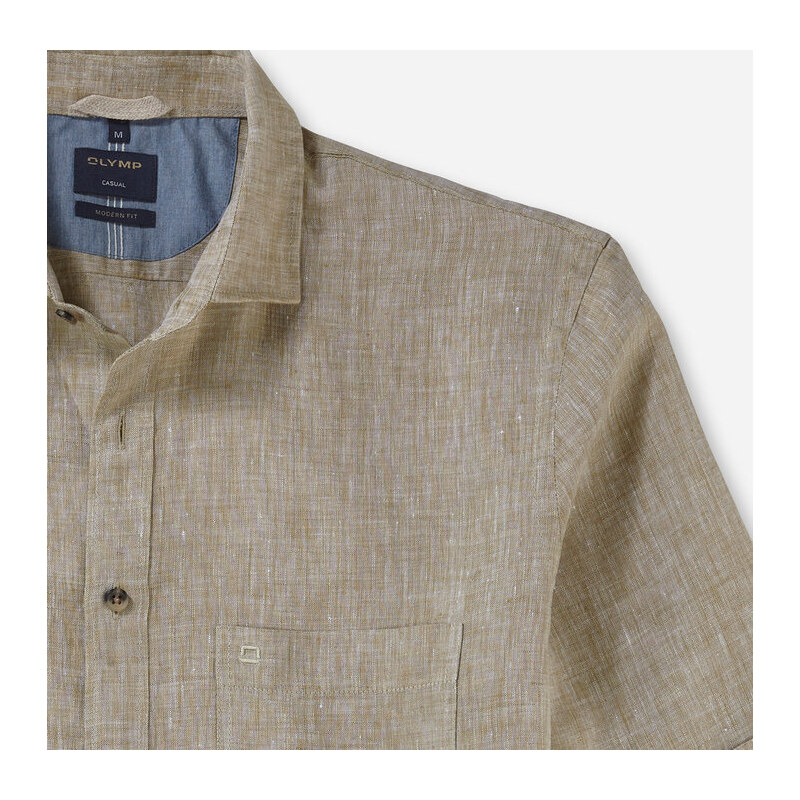 OLYMP Modern Fit pánská lněná košile s krátkým rukávem 4026 47 32